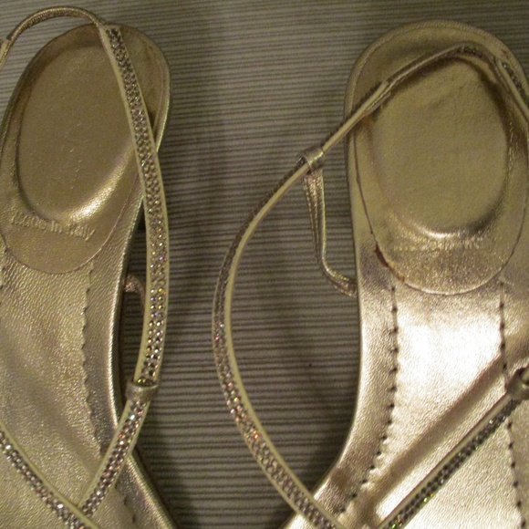J CREW RHINESTONE GOLD High Heel Sandals Sz 8 SALE - Picture 5 of 8